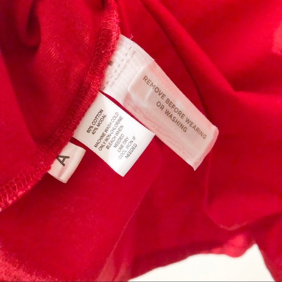 loft | banded short sleeve red dress small - Picture 6 of 6